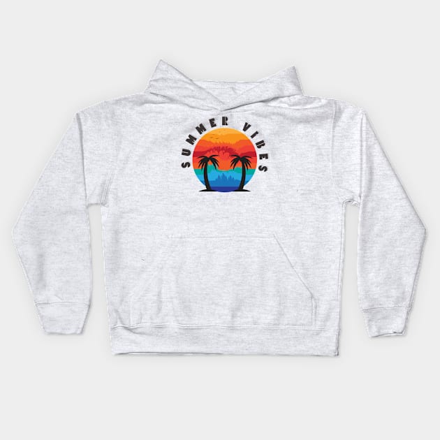 Summer vibes Kids Hoodie by Tharaka Bandara